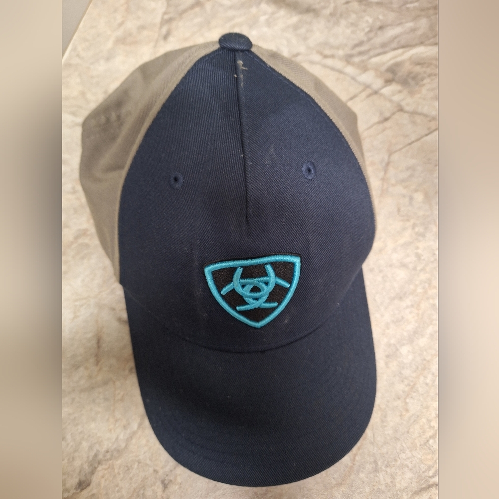 Ariat Blue and Tan Cap with Embroidered Detail